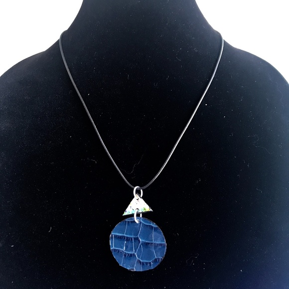 2-PIECE SET ❤️BLUE REVERSIBLE Handmade Lea… - Picture 7 of 8